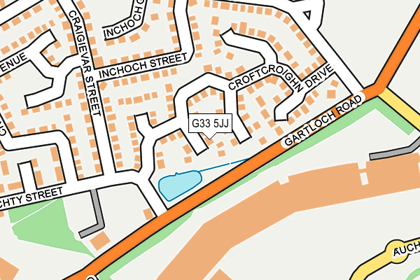 G33 5JJ map - OS OpenMap – Local (Ordnance Survey)
