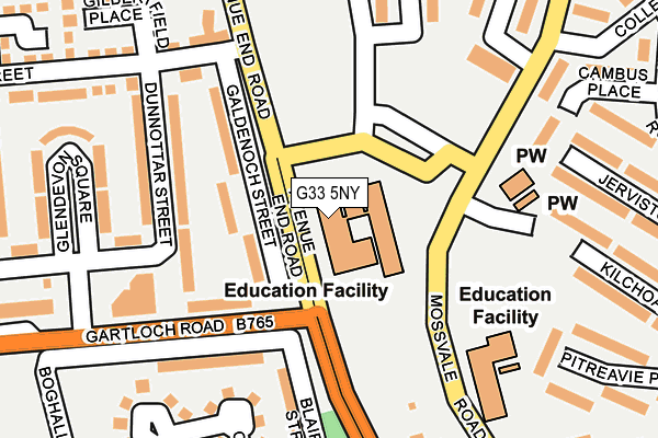 G33 5NY map - OS OpenMap – Local (Ordnance Survey)