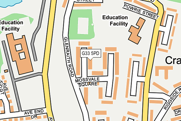 G33 5PD map - OS OpenMap – Local (Ordnance Survey)