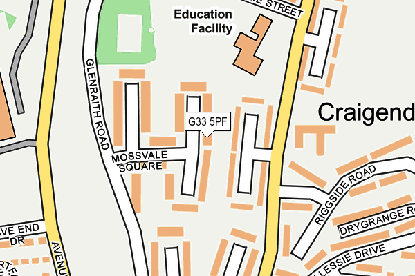 G33 5PF map - OS OpenMap – Local (Ordnance Survey)