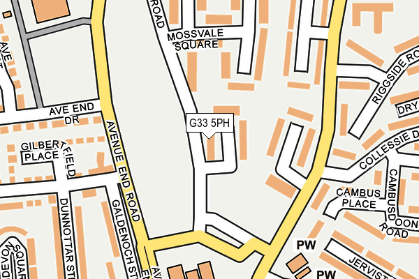 G33 5PH map - OS OpenMap – Local (Ordnance Survey)