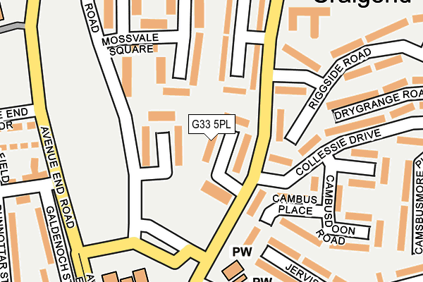 G33 5PL map - OS OpenMap – Local (Ordnance Survey)