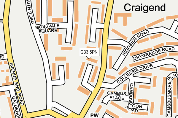 G33 5PN map - OS OpenMap – Local (Ordnance Survey)