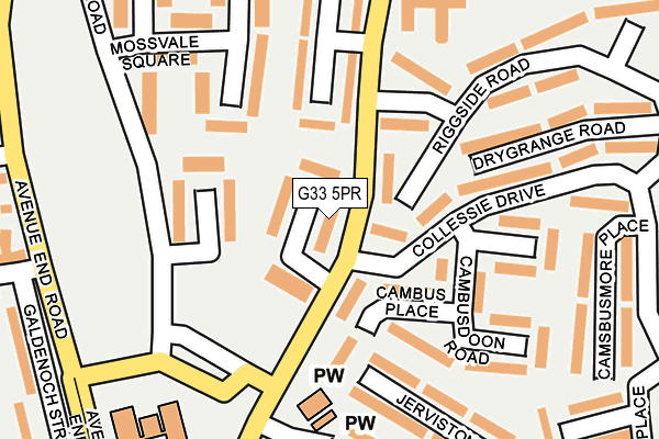G33 5PR map - OS OpenMap – Local (Ordnance Survey)
