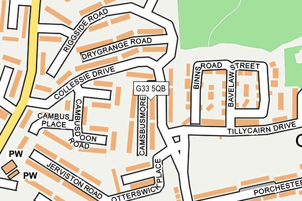 G33 5QB map - OS OpenMap – Local (Ordnance Survey)