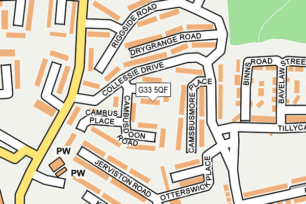 G33 5QF map - OS OpenMap – Local (Ordnance Survey)