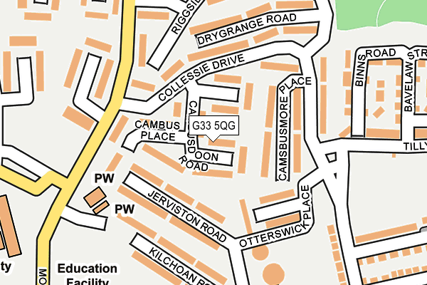G33 5QG map - OS OpenMap – Local (Ordnance Survey)