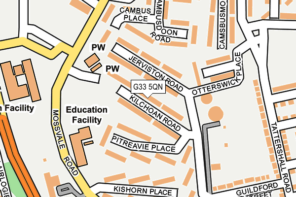 G33 5QN map - OS OpenMap – Local (Ordnance Survey)