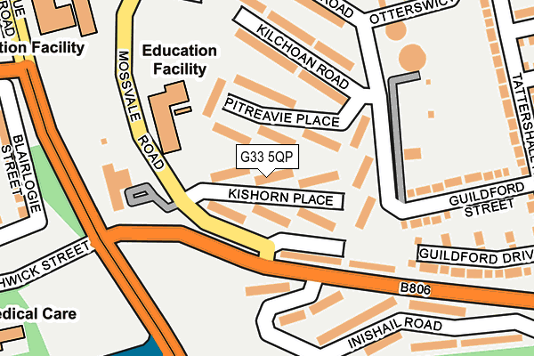 G33 5QP map - OS OpenMap – Local (Ordnance Survey)