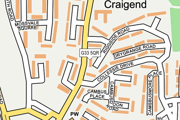 G33 5QR map - OS OpenMap – Local (Ordnance Survey)