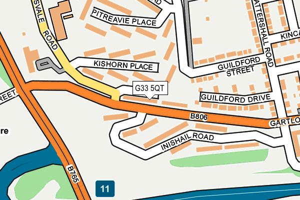 G33 5QT map - OS OpenMap – Local (Ordnance Survey)