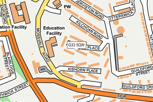 G33 5QW map - OS OpenMap – Local (Ordnance Survey)