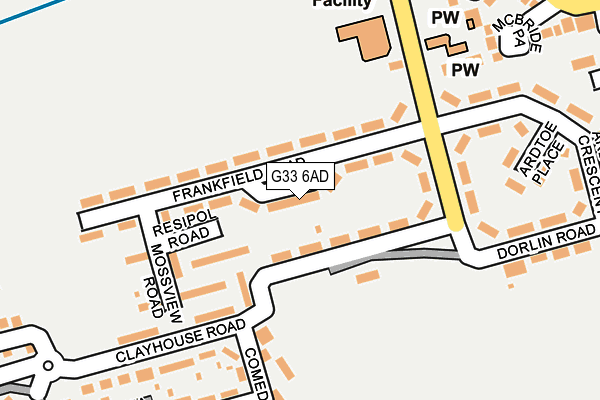 G33 6AD map - OS OpenMap – Local (Ordnance Survey)