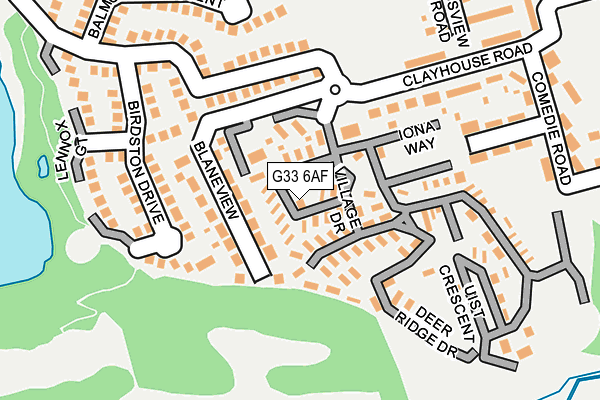 G33 6AF map - OS OpenMap – Local (Ordnance Survey)