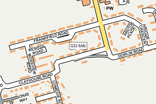 G33 6AN map - OS OpenMap – Local (Ordnance Survey)