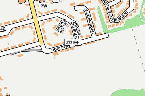 G33 6AP map - OS OpenMap – Local (Ordnance Survey)