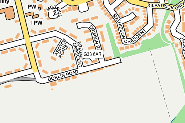 G33 6AR map - OS OpenMap – Local (Ordnance Survey)