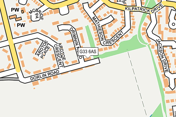 G33 6AS map - OS OpenMap – Local (Ordnance Survey)