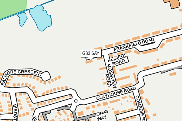 G33 6AY map - OS OpenMap – Local (Ordnance Survey)