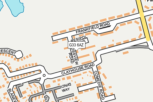 G33 6AZ map - OS OpenMap – Local (Ordnance Survey)