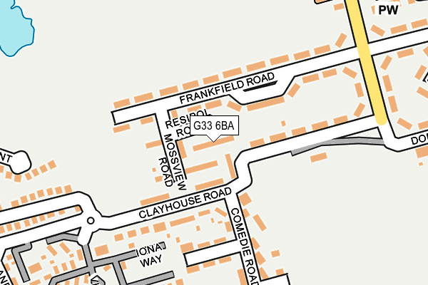 G33 6BA map - OS OpenMap – Local (Ordnance Survey)