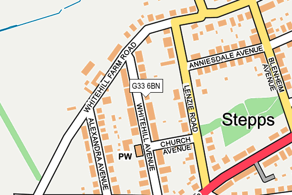 G33 6BN map - OS OpenMap – Local (Ordnance Survey)