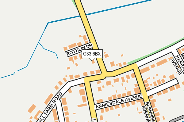 G33 6BX map - OS OpenMap – Local (Ordnance Survey)