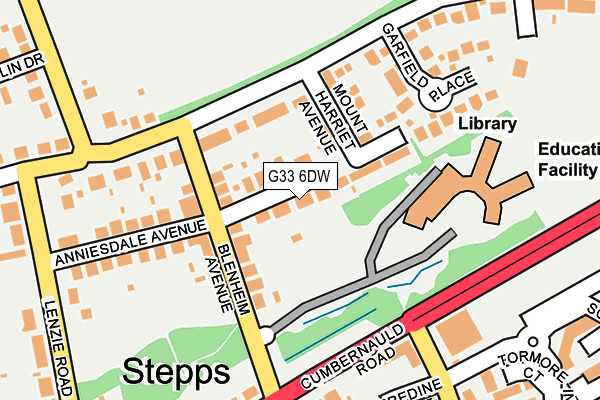 G33 6DW map - OS OpenMap – Local (Ordnance Survey)