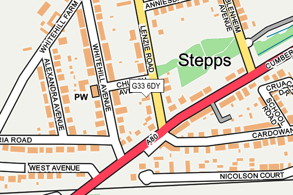 G33 6DY map - OS OpenMap – Local (Ordnance Survey)