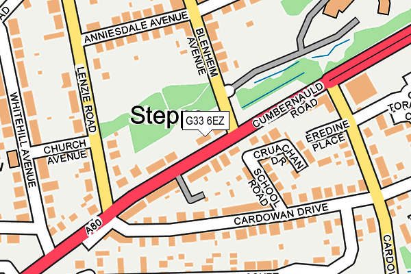 G33 6EZ map - OS OpenMap – Local (Ordnance Survey)