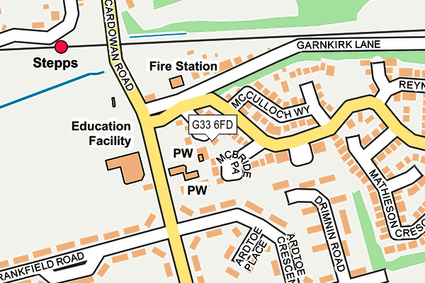 G33 6FD map - OS OpenMap – Local (Ordnance Survey)