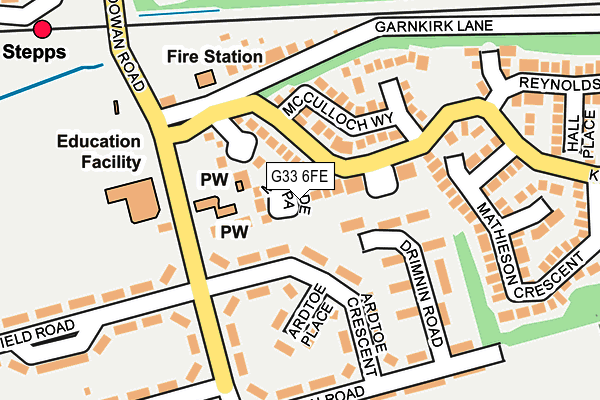 G33 6FE map - OS OpenMap – Local (Ordnance Survey)