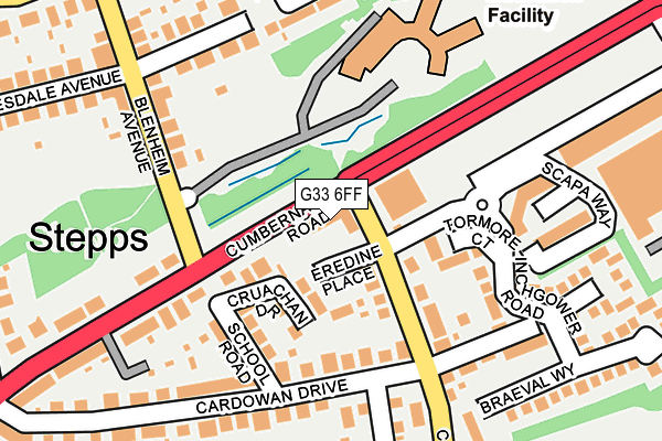 G33 6FF map - OS OpenMap – Local (Ordnance Survey)