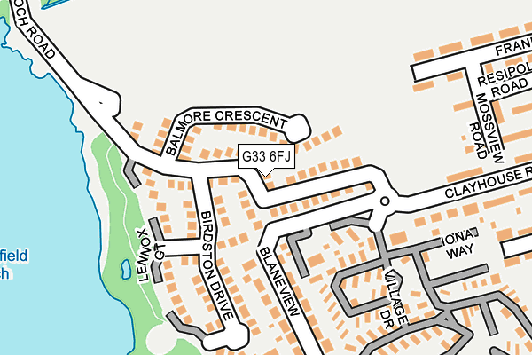 G33 6FJ map - OS OpenMap – Local (Ordnance Survey)