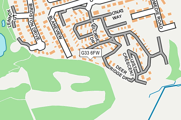 G33 6FW map - OS OpenMap – Local (Ordnance Survey)