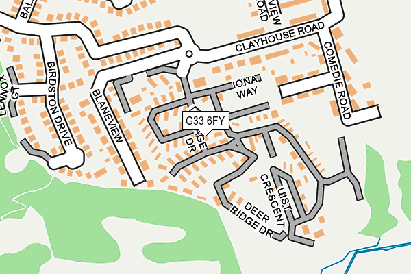 G33 6FY map - OS OpenMap – Local (Ordnance Survey)