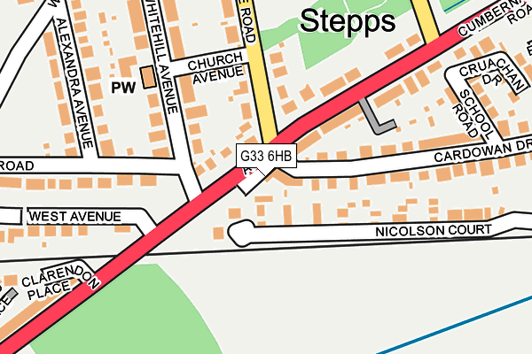 G33 6HB map - OS OpenMap – Local (Ordnance Survey)