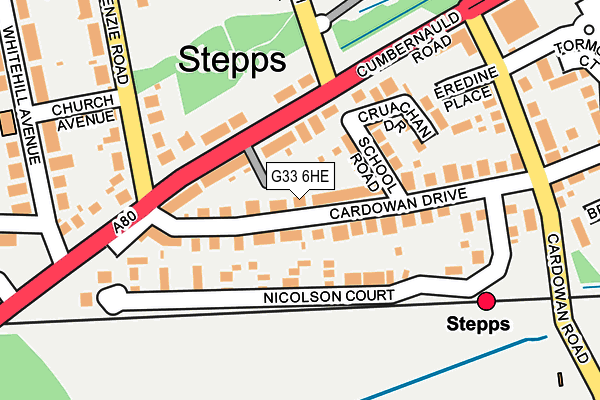 G33 6HE map - OS OpenMap – Local (Ordnance Survey)
