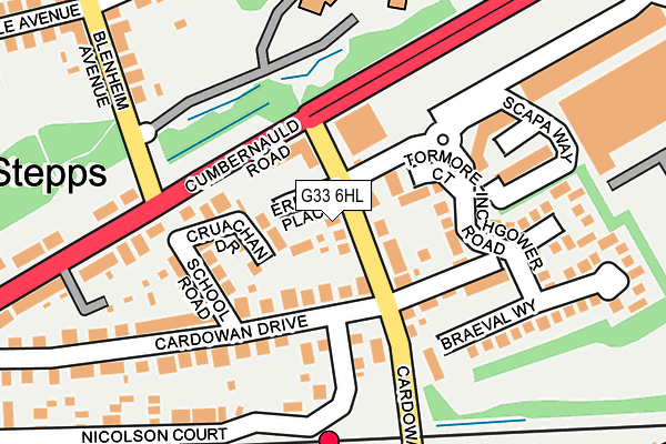 G33 6HL map - OS OpenMap – Local (Ordnance Survey)