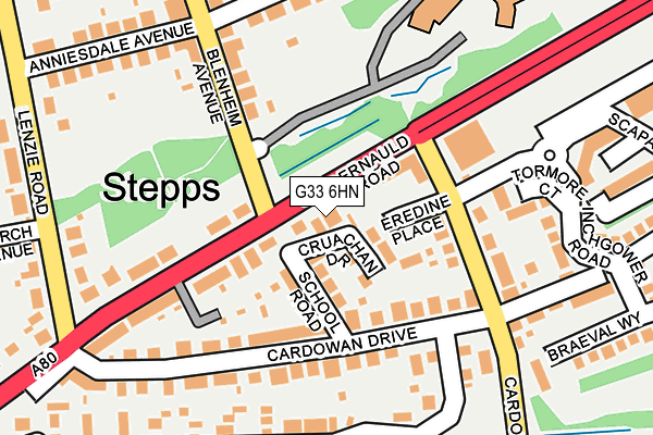 G33 6HN map - OS OpenMap – Local (Ordnance Survey)