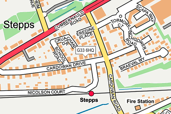 G33 6HQ map - OS OpenMap – Local (Ordnance Survey)