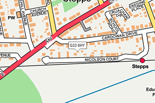 G33 6HY map - OS OpenMap – Local (Ordnance Survey)