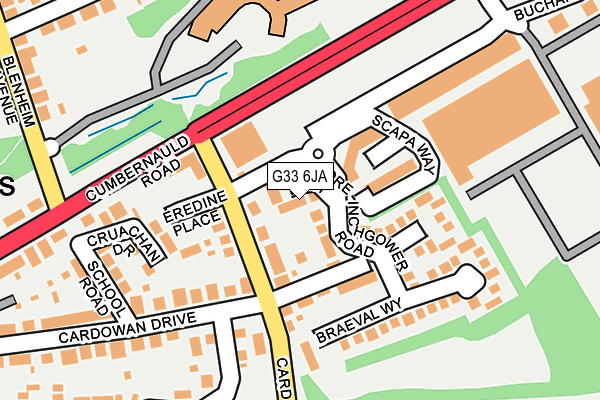 G33 6JA map - OS OpenMap – Local (Ordnance Survey)