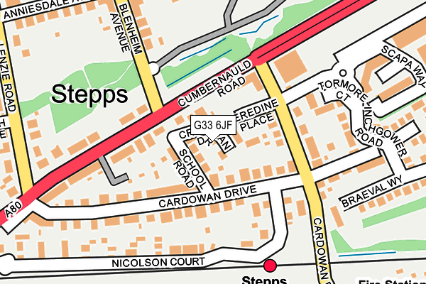 G33 6JF map - OS OpenMap – Local (Ordnance Survey)