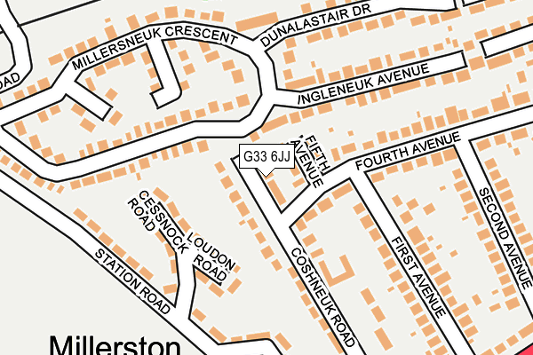 G33 6JJ map - OS OpenMap – Local (Ordnance Survey)