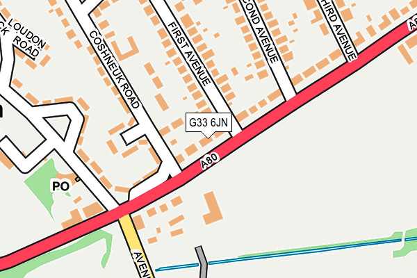 G33 6JN map - OS OpenMap – Local (Ordnance Survey)