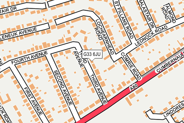 G33 6JU map - OS OpenMap – Local (Ordnance Survey)