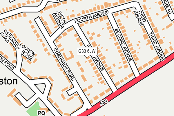 G33 6JW map - OS OpenMap – Local (Ordnance Survey)