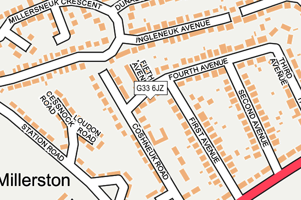 G33 6JZ map - OS OpenMap – Local (Ordnance Survey)