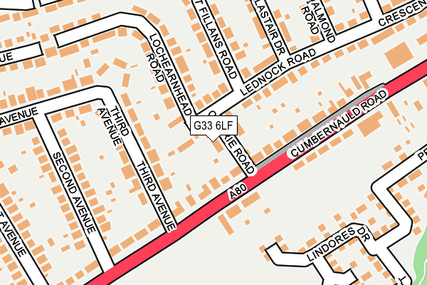 G33 6LF map - OS OpenMap – Local (Ordnance Survey)